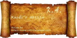 Kazár Attila névjegykártya